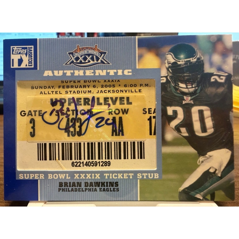 2007 Topps TX Exclusive - Super Bowl Ticket Stubs Autographs Brian Dawkins...